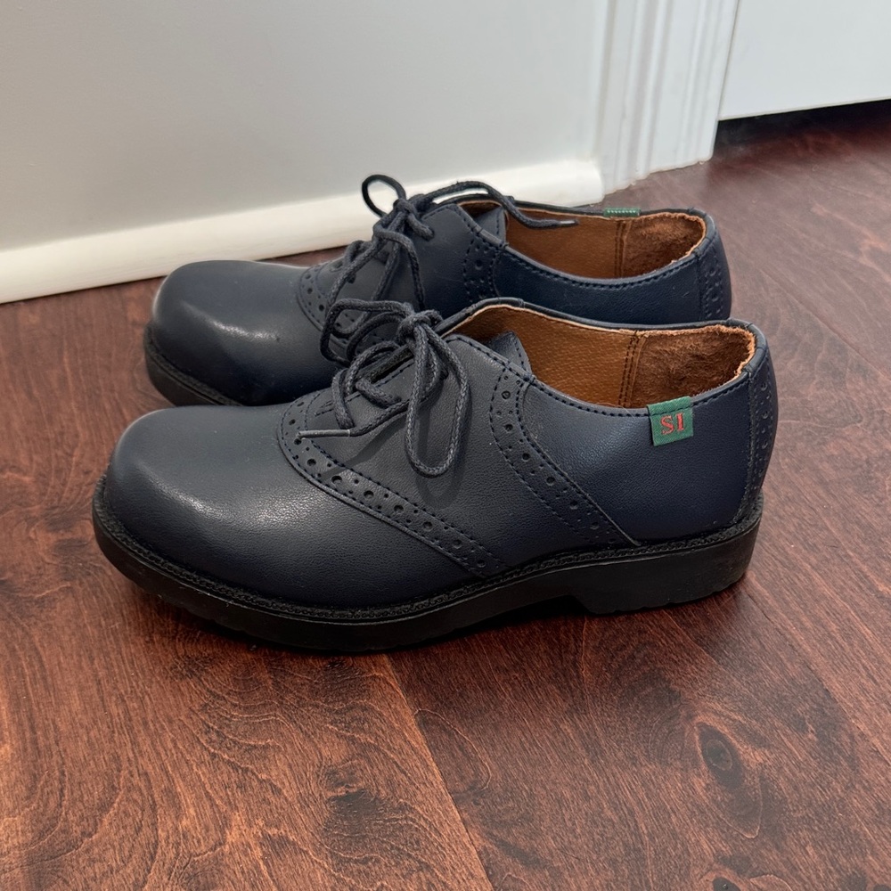 NEW Girls School Uniform Shoes Oxford’s Navy Leather Kids Church, size 1.5w